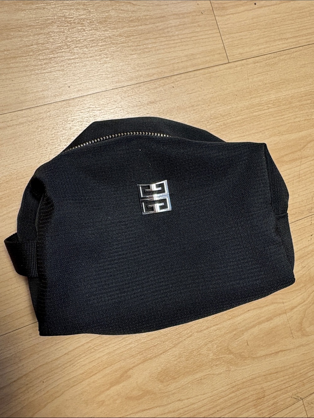 Givenchy Black Men's Toiletry Case with Silver Logo